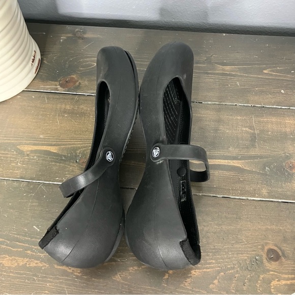 Crocs Alice Mary Jane Shoes Size 9 Women’s Solid Black Workwear - Picture 6 of 8
